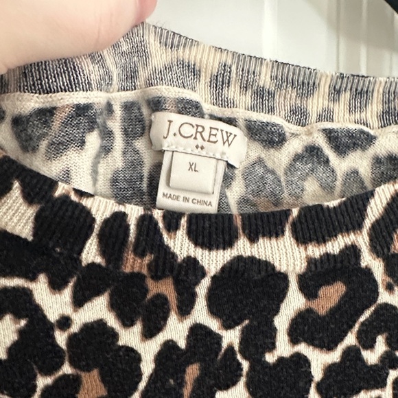 J. Crew Leopard Print Long Sleeve Tee in Black and Brown - Picture 2 of 8